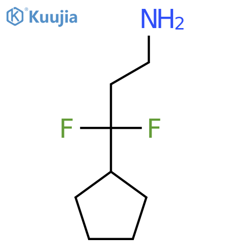 3-Cyclopentyl-3,3-difluoropropan-1-amine structure