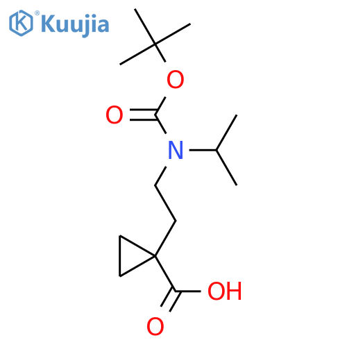 1-(2-{(tert-butoxy)carbonyl(propan-2-yl)amino}ethyl)cyclopropane-1-carboxylic acid structure