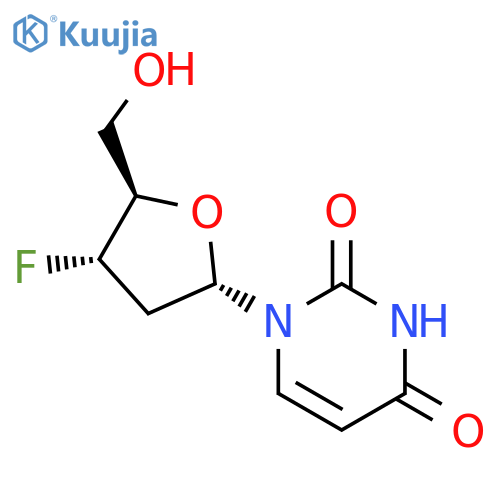 2',3'-Dideoxy-3'-fluoro-α-uridine structure