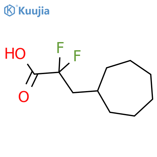 3-cycloheptyl-2,2-difluoropropanoic acid structure