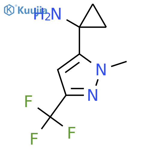 1-1-methyl-3-(trifluoromethyl)-1H-pyrazol-5-ylcyclopropan-1-amine structure