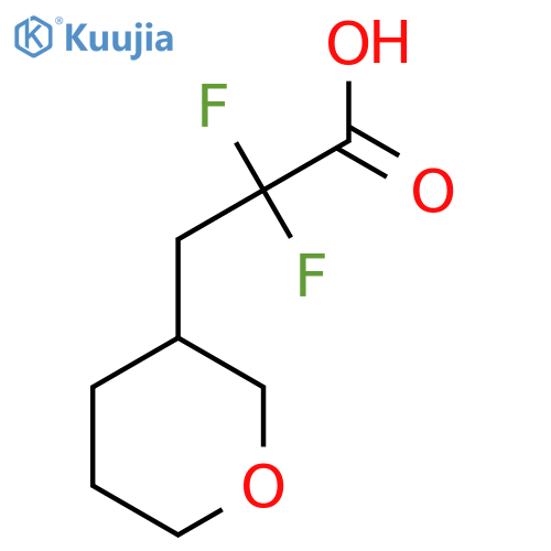 2,2-difluoro-3-(oxan-3-yl)propanoic acid structure