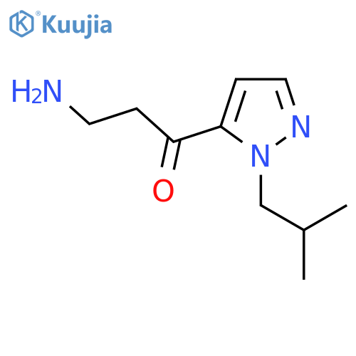 3-amino-1-[1-(2-methylpropyl)-1H-pyrazol-5-yl]propan-1-one structure