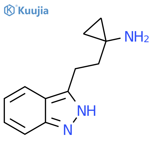 1-2-(1H-indazol-3-yl)ethylcyclopropan-1-amine structure