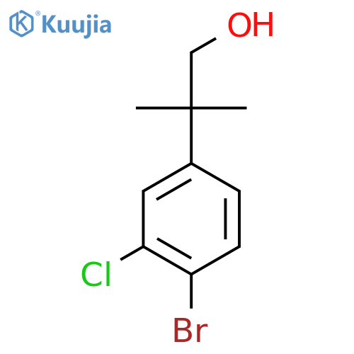 2-(4-bromo-3-chlorophenyl)-2-methylpropan-1-ol structure