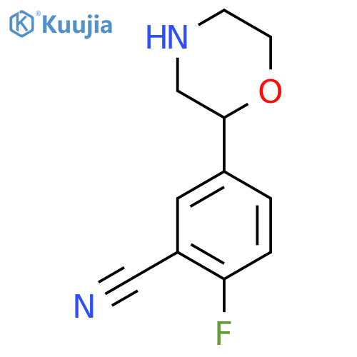 2-fluoro-5-(morpholin-2-yl)benzonitrile structure