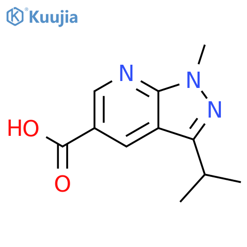 1-methyl-3-(propan-2-yl)-1H-pyrazolo3,4-bpyridine-5-carboxylic acid structure