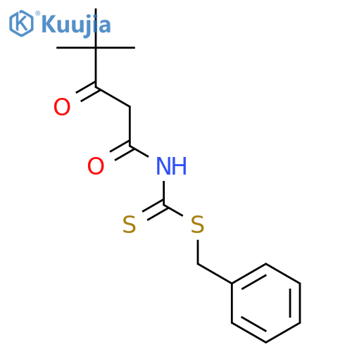 Carbamodithioic acid,(4,4-dimethyl-1,3-dioxopentyl)-, phenylmethyl ester (9CI) structure
