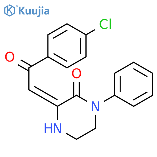 2-Piperazinone,3-[2-(4-chlorophenyl)-2-oxoethylidene]-1-phenyl- structure