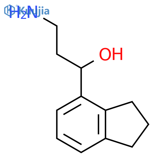 3-amino-1-(2,3-dihydro-1H-inden-4-yl)propan-1-ol structure
