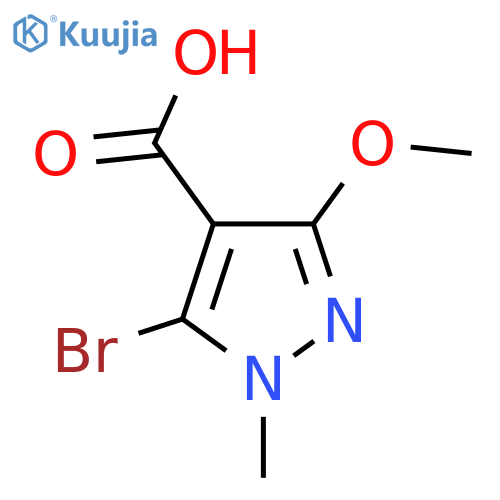 5-bromo-3-methoxy-1-methyl-1H-pyrazole-4-carboxylic acid structure