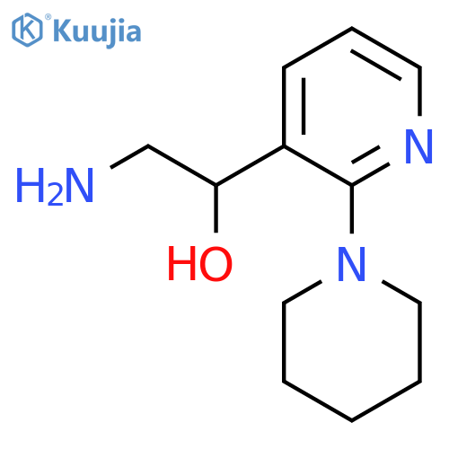 2-amino-1-2-(piperidin-1-yl)pyridin-3-ylethan-1-ol structure