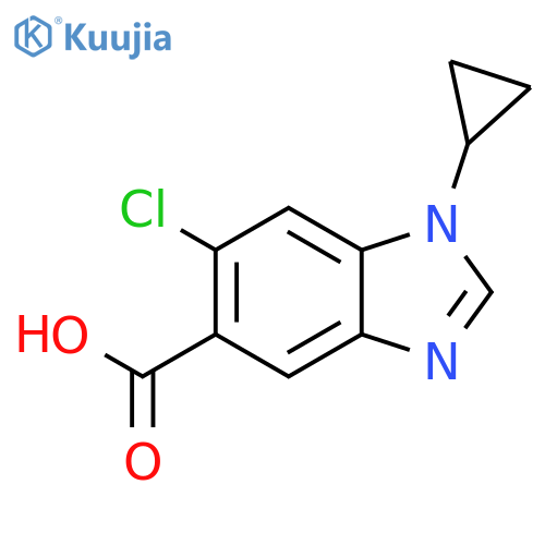 6-Chloro-1-cyclopropyl-1H-benzoimidazole-5-carboxylic acid structure