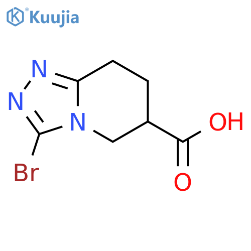 3-bromo-5H,6H,7H,8H-1,2,4triazolo4,3-apyridine-6-carboxylic acid structure