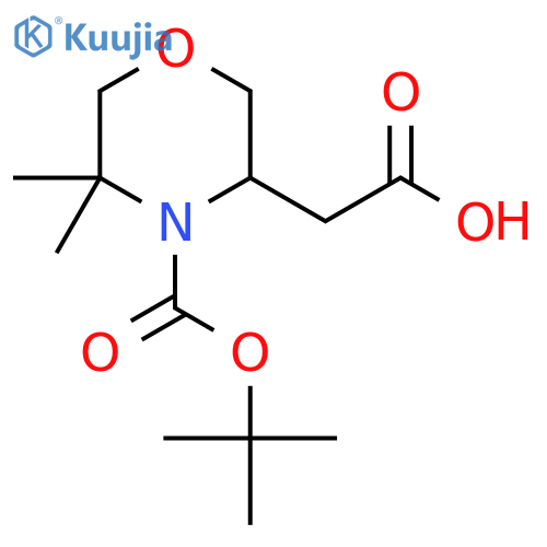 2-{4-(tert-butoxy)carbonyl-5,5-dimethylmorpholin-3-yl}acetic acid structure