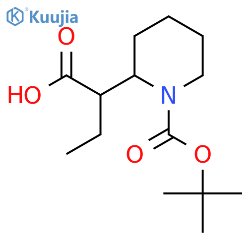 2-{1-(tert-butoxy)carbonylpiperidin-2-yl}butanoic acid structure