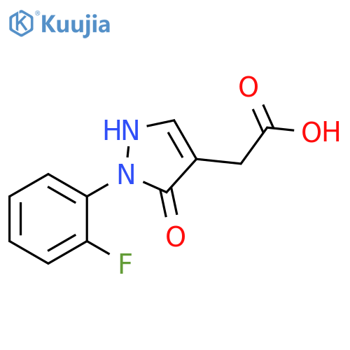 2-2-(2-fluorophenyl)-3-oxo-2,3-dihydro-1H-pyrazol-4-ylacetic acid structure