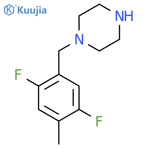 1-(2,5-Difluoro-4-methylbenzyl)piperazine structure