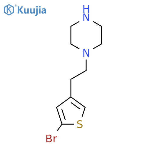 1-2-(5-bromothiophen-3-yl)ethylpiperazine structure