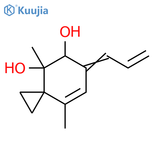 Spiro[2.5]oct-7-ene-4,5-diol, 4,8-dimethyl-6-(2-propenylidene)- structure