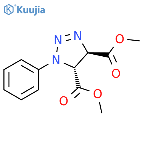 1H-1,2,3-Triazole-4,5-dicarboxylic acid, 4,5-dihydro-1-phenyl-, dimethylester, trans- structure