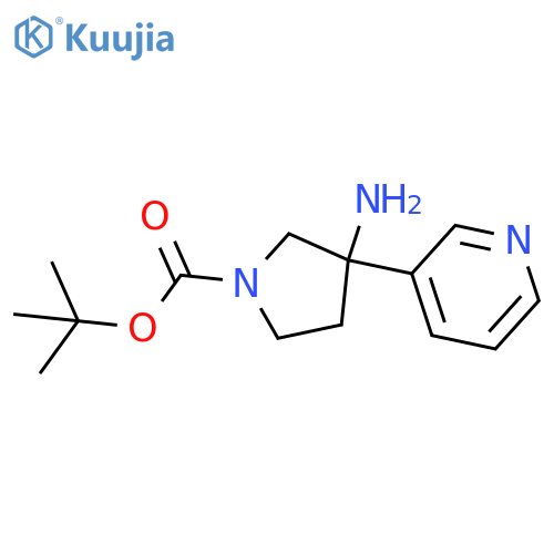 tert-butyl 3-amino-3-(pyridin-3-yl)pyrrolidine-1-carboxylate structure