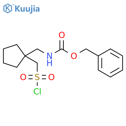 Carbamic acid, N-[[1-[(chlorosulfonyl)methyl]cyclopentyl]methyl]-, phenylmethyl ester structure
