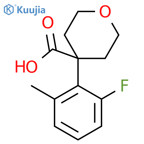 4-(2-fluoro-6-methylphenyl)oxane-4-carboxylic acid structure
