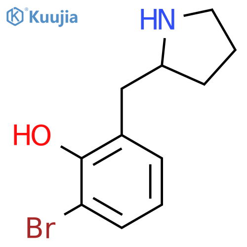 2-bromo-6-(pyrrolidin-2-yl)methylphenol structure