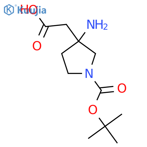 2-{3-amino-1-(tert-butoxy)carbonylpyrrolidin-3-yl}acetic acid structure