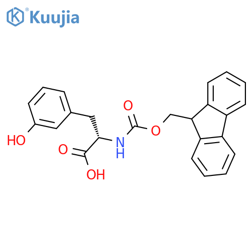 (2S)-2-({(9H-fluoren-9-yl)methoxycarbonyl}amino)-3-(3-hydroxyphenyl)propanoic acid structure