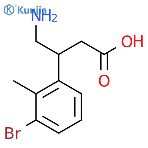 4-amino-3-(3-bromo-2-methylphenyl)butanoic acid structure