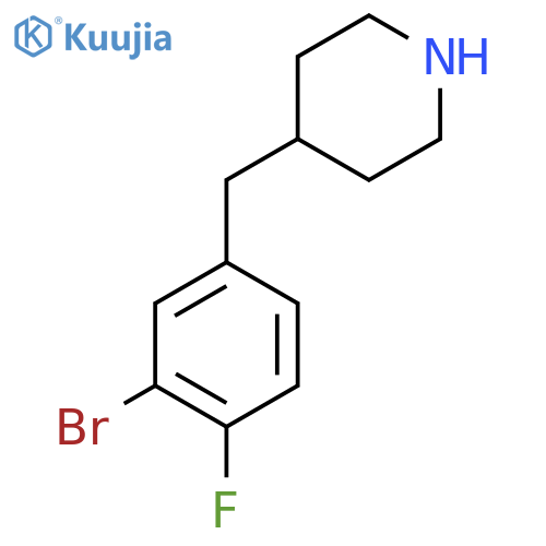 4-(3-bromo-4-fluorophenyl)methylpiperidine structure