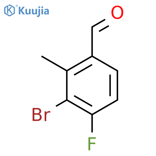 3-Bromo-4-fluoro-2-methylbenzaldehyde structure