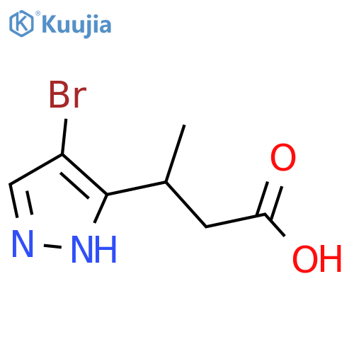 3-(4-bromo-1H-pyrazol-5-yl)butanoic acid structure