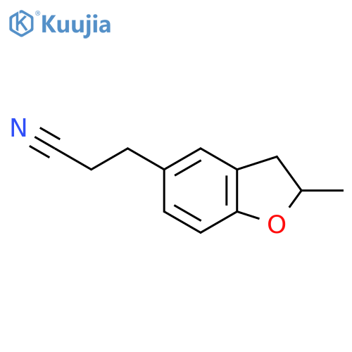 3-(2-methyl-2,3-dihydro-1-benzofuran-5-yl)propanenitrile structure