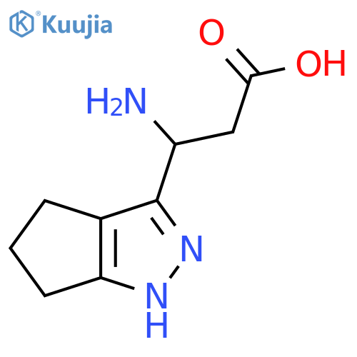 3-amino-3-{1H,4H,5H,6H-cyclopentacpyrazol-3-yl}propanoic acid structure