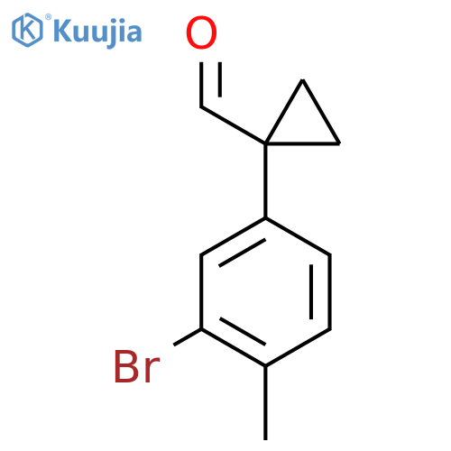 1-(3-bromo-4-methylphenyl)cyclopropane-1-carbaldehyde structure