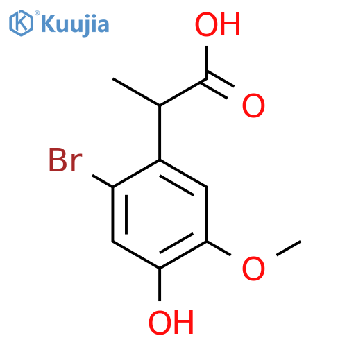 2-(2-bromo-4-hydroxy-5-methoxyphenyl)propanoic acid structure
