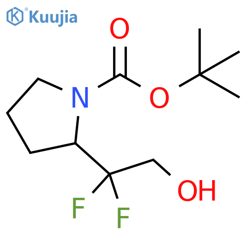 tert-butyl 2-(1,1-difluoro-2-hydroxyethyl)pyrrolidine-1-carboxylate structure