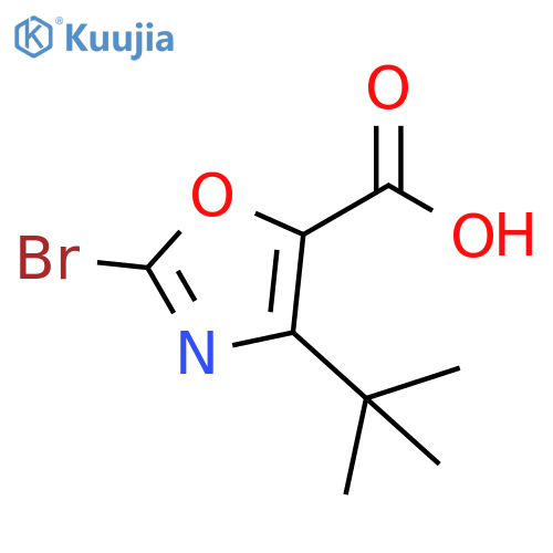 2-bromo-4-tert-butyl-1,3-oxazole-5-carboxylic acid structure
