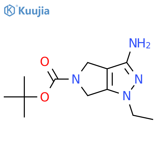 tert-butyl 3-amino-1-ethyl-1H,4H,5H,6H-pyrrolo3,4-cpyrazole-5-carboxylate structure