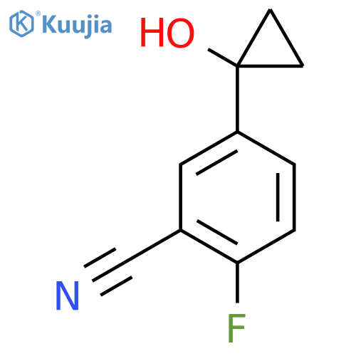 2-fluoro-5-(1-hydroxycyclopropyl)benzonitrile structure