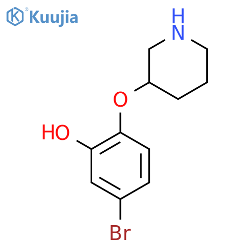 5-bromo-2-(piperidin-3-yloxy)phenol structure