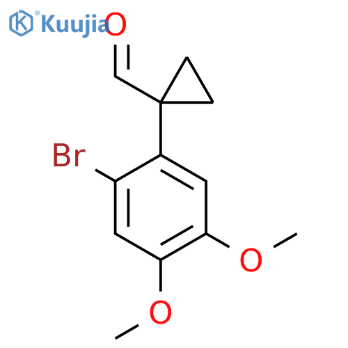 1-(2-bromo-4,5-dimethoxyphenyl)cyclopropane-1-carbaldehyde structure