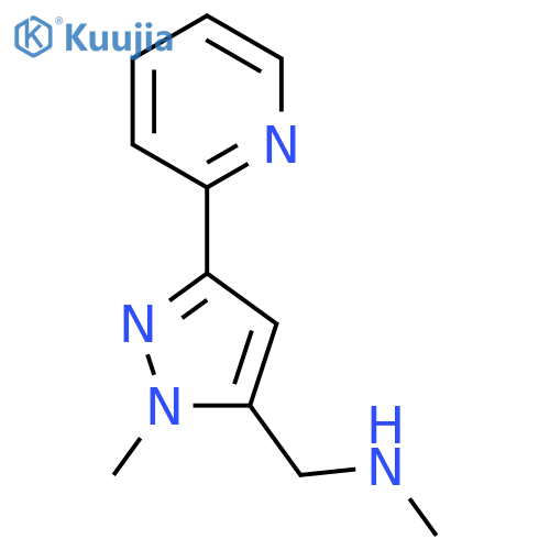 N-Methyl-1-(1-methyl-3-(pyridin-2-yl)-1H-pyrazol-5-yl)methanamine structure