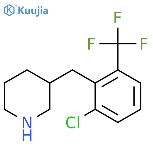 3-{[2-Chloro-6-(trifluoromethyl)phenyl]methyl}piperidine structure