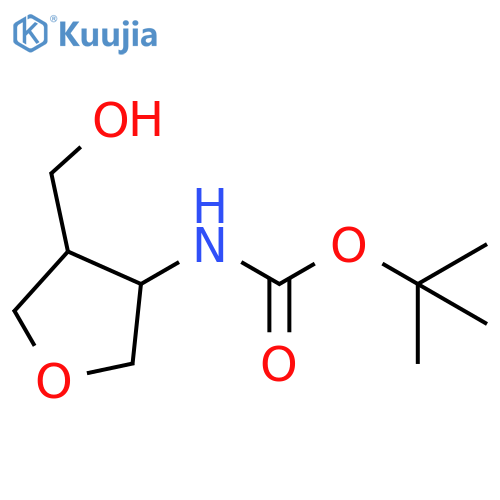 (4-Hydroxymethyl-tetrahydro-furan-3-yl)-carbamic acid tert-butyl ester structure