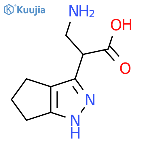 3-amino-2-{1H,4H,5H,6H-cyclopentacpyrazol-3-yl}propanoic acid structure