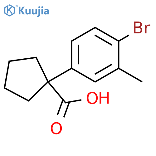 1-(4-bromo-3-methylphenyl)cyclopentane-1-carboxylic acid structure